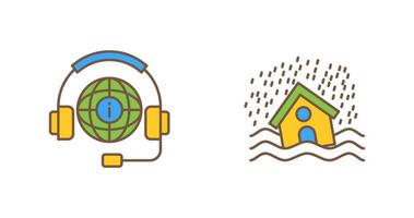 Call Center and Disaster Icon vector