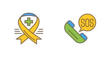 Ribbon and Sos Icon vector