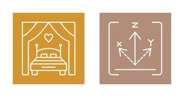 cama y eje icono vector