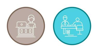 Employee and Evaluating work Icon vector