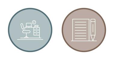 Office Desk and Note Icon vector