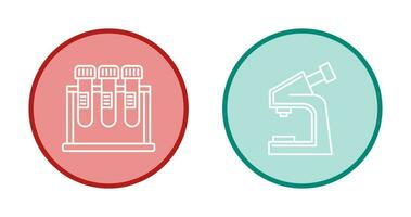 Test Tube and Microscope Icon vector