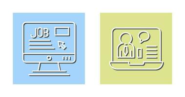 Online Job and Online Job Interview Icon vector