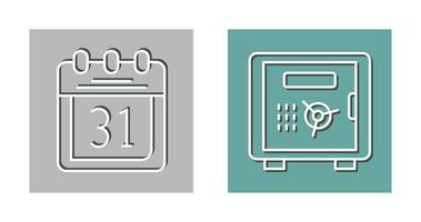 Calendar and Safe Box Icon vector