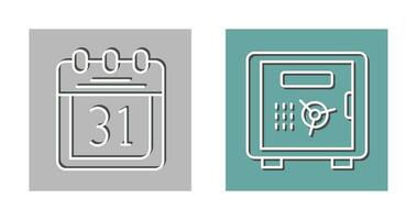 Calendar and Safe Box Icon vector