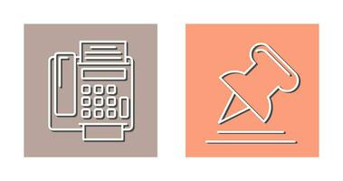 Fax Machine and Pin Icon vector
