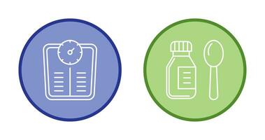 Weight Scale and Syrup Icon vector