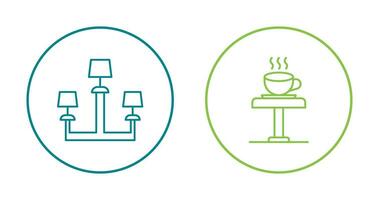 Lamp and Coffee Table Icon vector