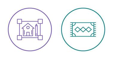 blueprint and rug Icon vector