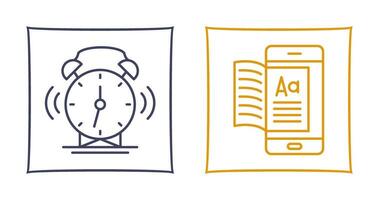 Alarm Clock and Ebook Icon vector