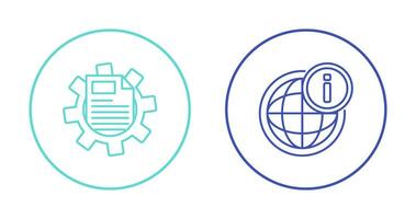 cogwheel and world Icon vector