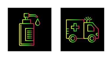 Hand Soap and Ambulance Icon vector