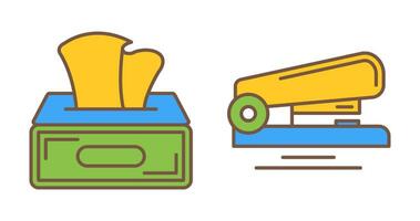 Tissue Box and Stapler Icon vector