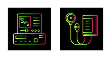 Electrocardiogram and Blood Pressure Gauge Icon vector