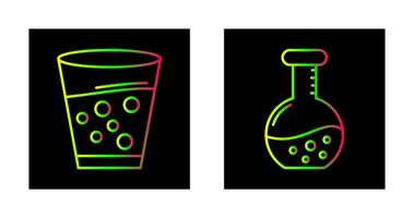 Antacid and Flask Icon vector