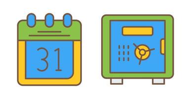 Calendar and Safe Box Icon vector