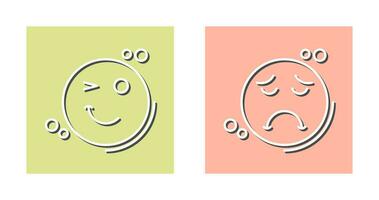 Wink and Sad Icon vector