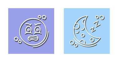 Angry and Sleeping Icon vector
