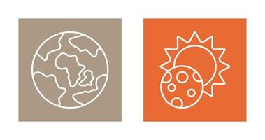 earth and eclipse Icon vector