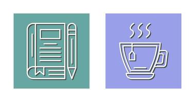 Tea and Diary Icon vector