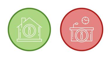 house and information desk Icon vector