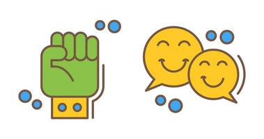 Fist and Chatting Icon vector