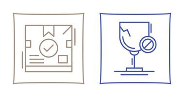 delivery box and glass Icon vector