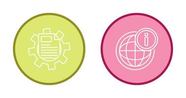 cogwheel and world Icon vector