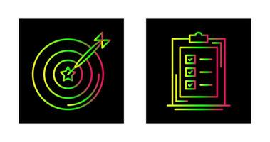 Dart and Checklist Icon vector