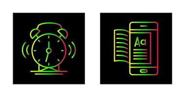 Alarm Clock and Ebook Icon vector