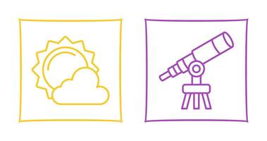 sun and telescope Icon vector