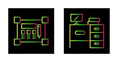 Plano y escritorio icono vector