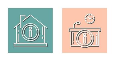 house and information desk Icon vector