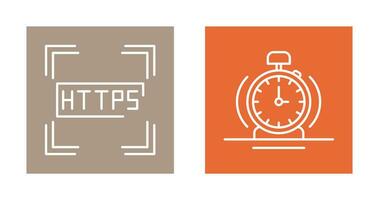 Https and Alarm Icon vector