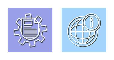 cogwheel and world Icon vector