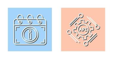 api and calendar Icon vector