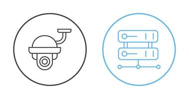 Security Camera and Server Icon vector
