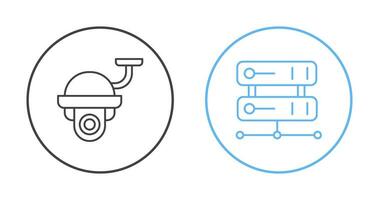 Security Camera and Server Icon vector