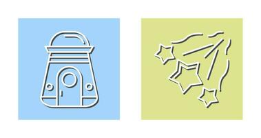 space capsule And falling stars Icon vector