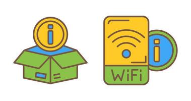 Wifi señal y caja icono vector