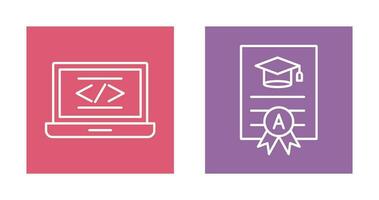 Coding and Report Card Icon vector