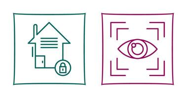 Real Estate and Eye Scan Icon vector