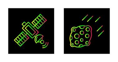 satelite and asteroid Icon vector