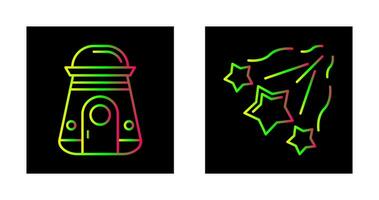 space capsule And falling stars Icon vector