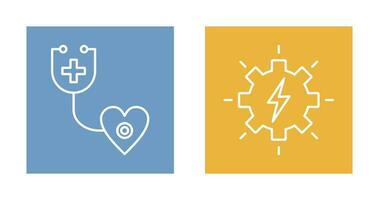 Phonendoscope and Electricity Icon vector