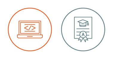 Coding and Report Card Icon vector
