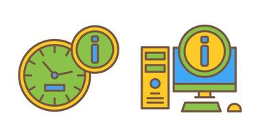clock and computer Icon vector