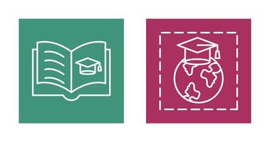 Open Book and Earth Icon vector