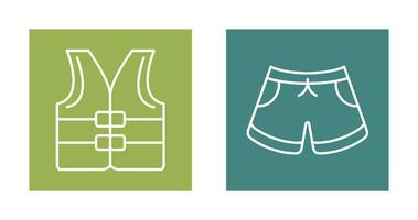 Life jacket and Swim Suit Icon vector