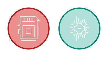 Sd Card and Cpu Icon vector